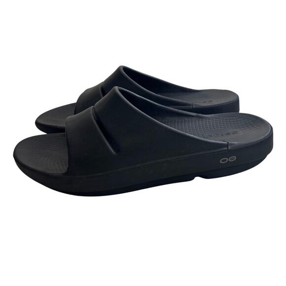 OOFOS OOahh Recovery Slides Men’s 11 Black EU 44 Comfort Sandals - Picture 2 of 6